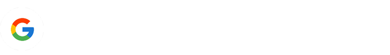 Google logo with text: "Rated 5.0 by 100+ locals.